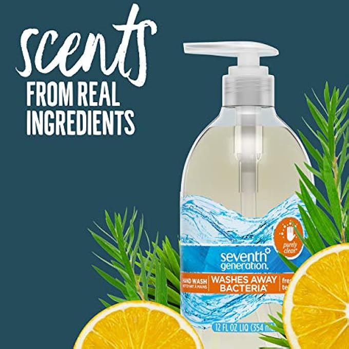 Seventh Generation PURELY CLEAN HAND WASH, FRESH LEMON AND TEA TREE, 12 FLUID OUNCE (PACK OF 8) - Image 5